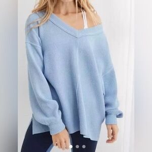 Aerie wonder blue ribbed sweatshirt